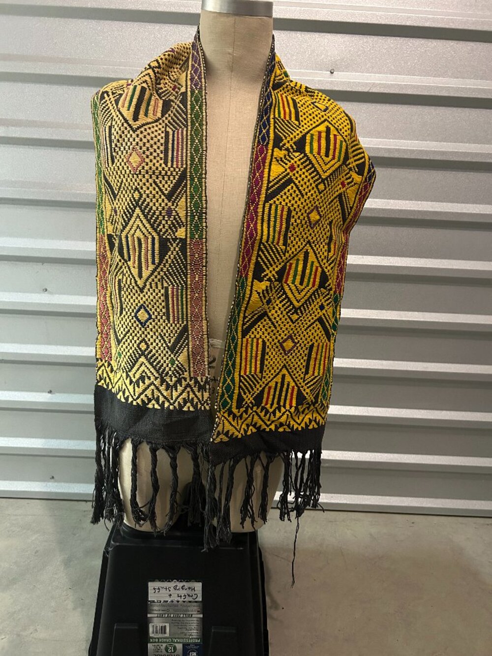 Woven Scarf - African Pattern - Yellow
